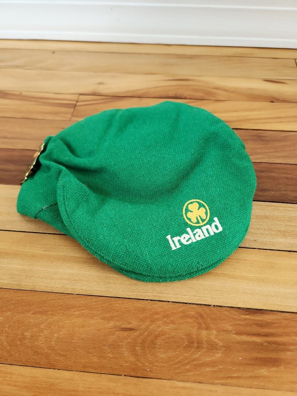 Hanna Hats Of Donegal Ireland Pure Wool Cap XL Newsboys Clover Hat Green Read